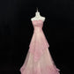 Sweet Prom Dress A Line Strapless Lace Evening Dress Birthday Party Dress Gala Dress D2711