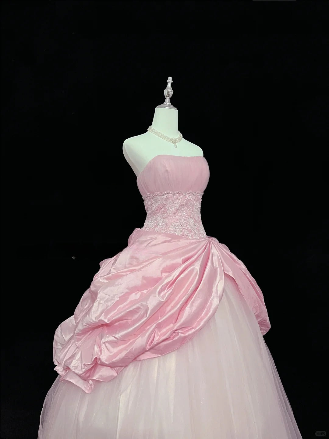 Cute Ball Gown Strapless Pleated Tulle Evening Dress Quinceanera Dress Prom Dress D2714