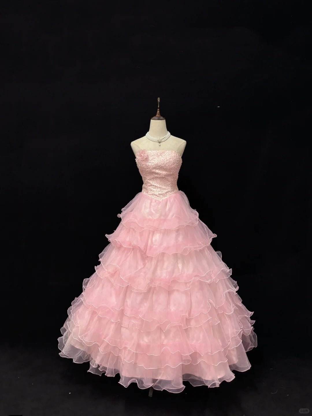 Sweet Ball Gown Strapless Tiered Ruffle Evening Dress Quinceanera Dress Prom Dress D2715
