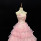 Sweet Ball Gown Strapless Tiered Ruffle Evening Dress Quinceanera Dress Prom Dress D2715
