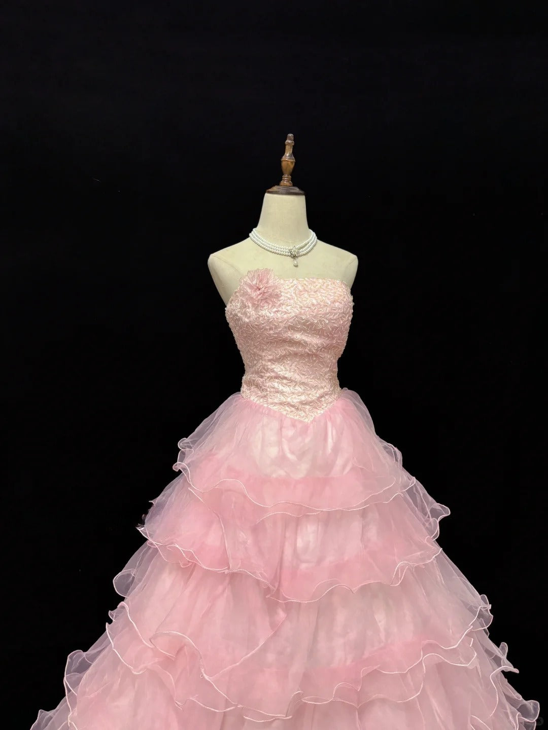 Sweet Ball Gown Strapless Tiered Ruffle Evening Dress Quinceanera Dress Prom Dress D2715