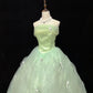 Sweet Prom Dress Strapless Pleated Tulle Birthday Dress Evening Dress Ball Gown D2716