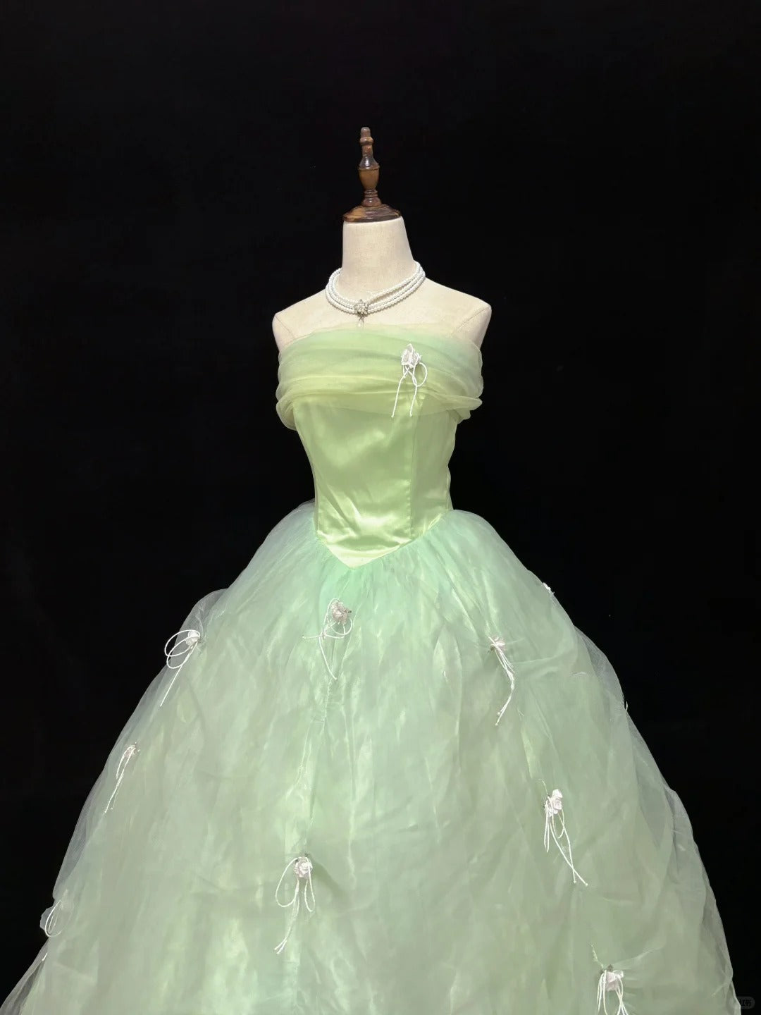 Sweet Prom Dress Strapless Pleated Tulle Birthday Dress Evening Dress Ball Gown D2716