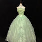 Sweet Prom Dress Strapless Pleated Tulle Birthday Dress Evening Dress Ball Gown D2716
