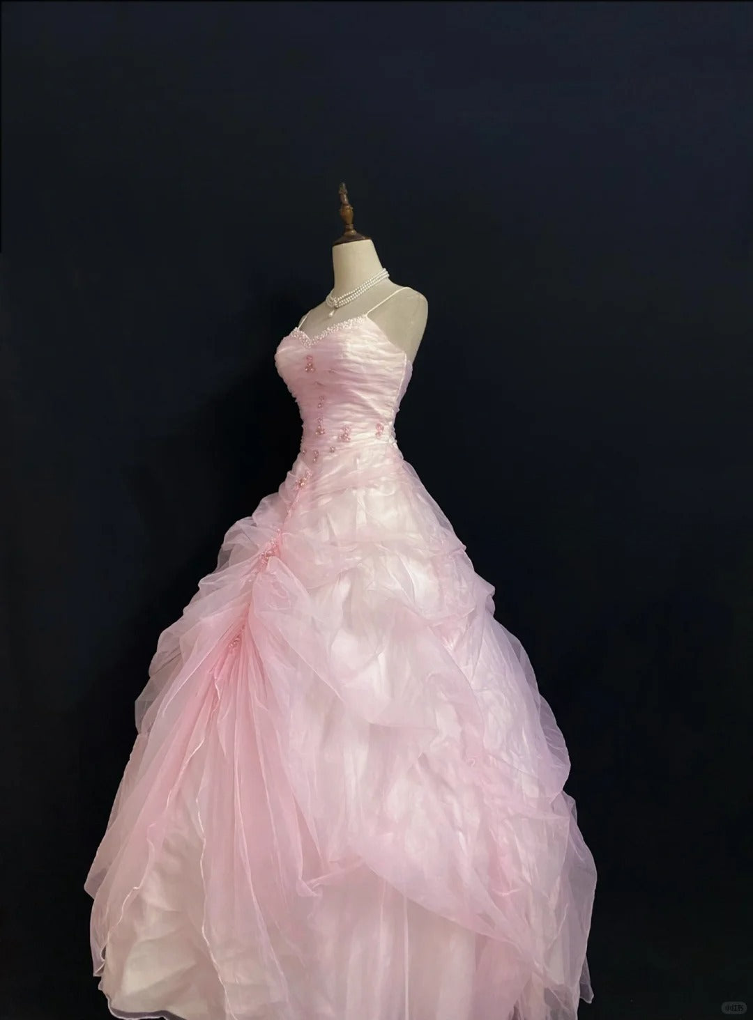 Beauty Ball Gown Spaghetti Straps Pleated Tulle Evening Dress 16th Dress Prom Dress D2719