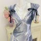 Beauty Homecoming A-Linien-Kleid mit V-Ausschnitt und Print, kurzes Ballkleid, Partykleid D2733