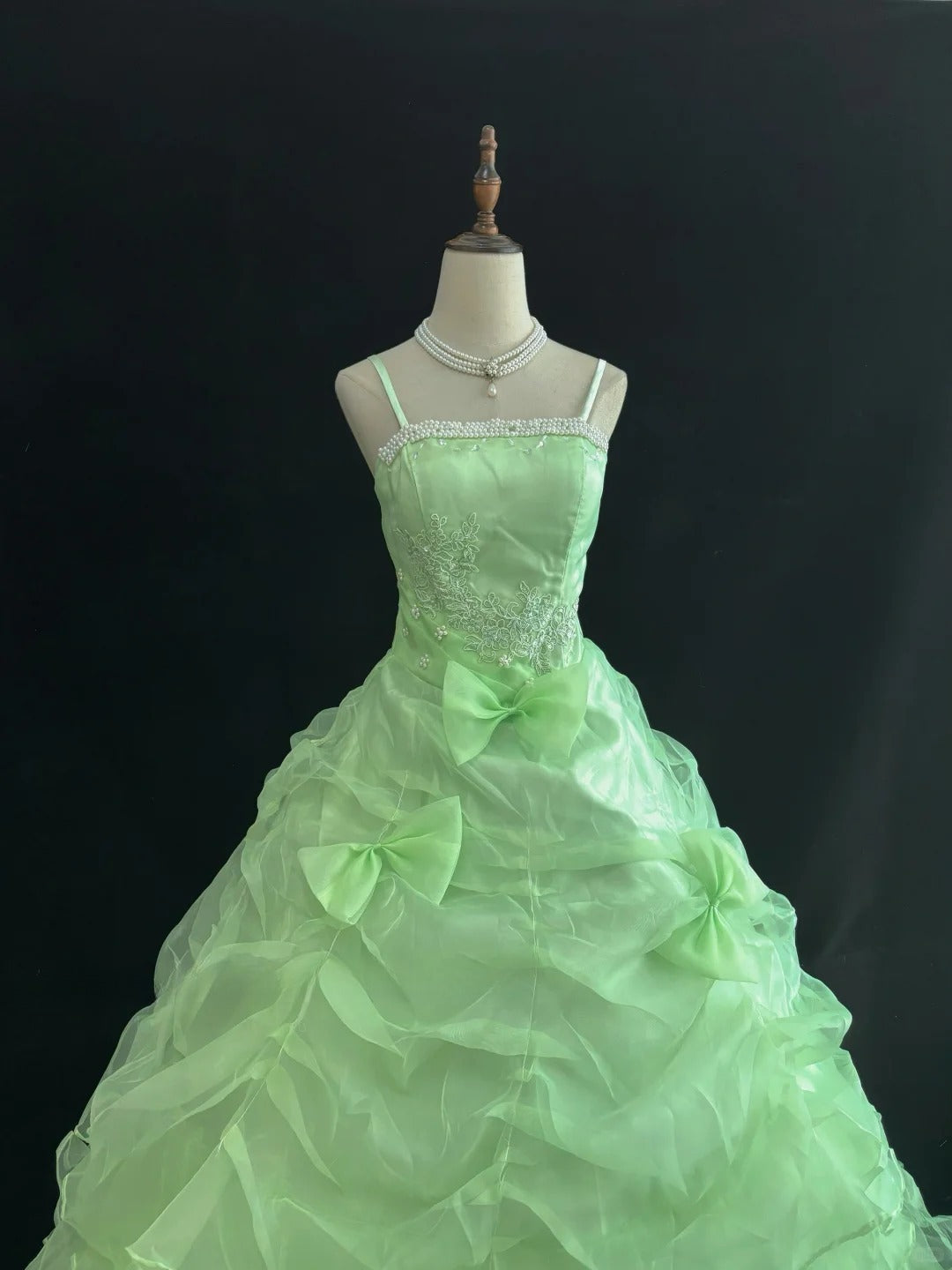 Cute Ball Gown Spaghetti Straps Pleated Tulle Evening Dress Quinceanera Dress Prom Dress  D2722