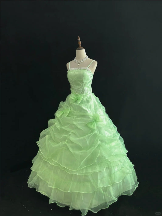 Cute Ball Gown Spaghetti Straps Pleated Tulle Evening Dress Quinceanera Dress Prom Dress  D2722