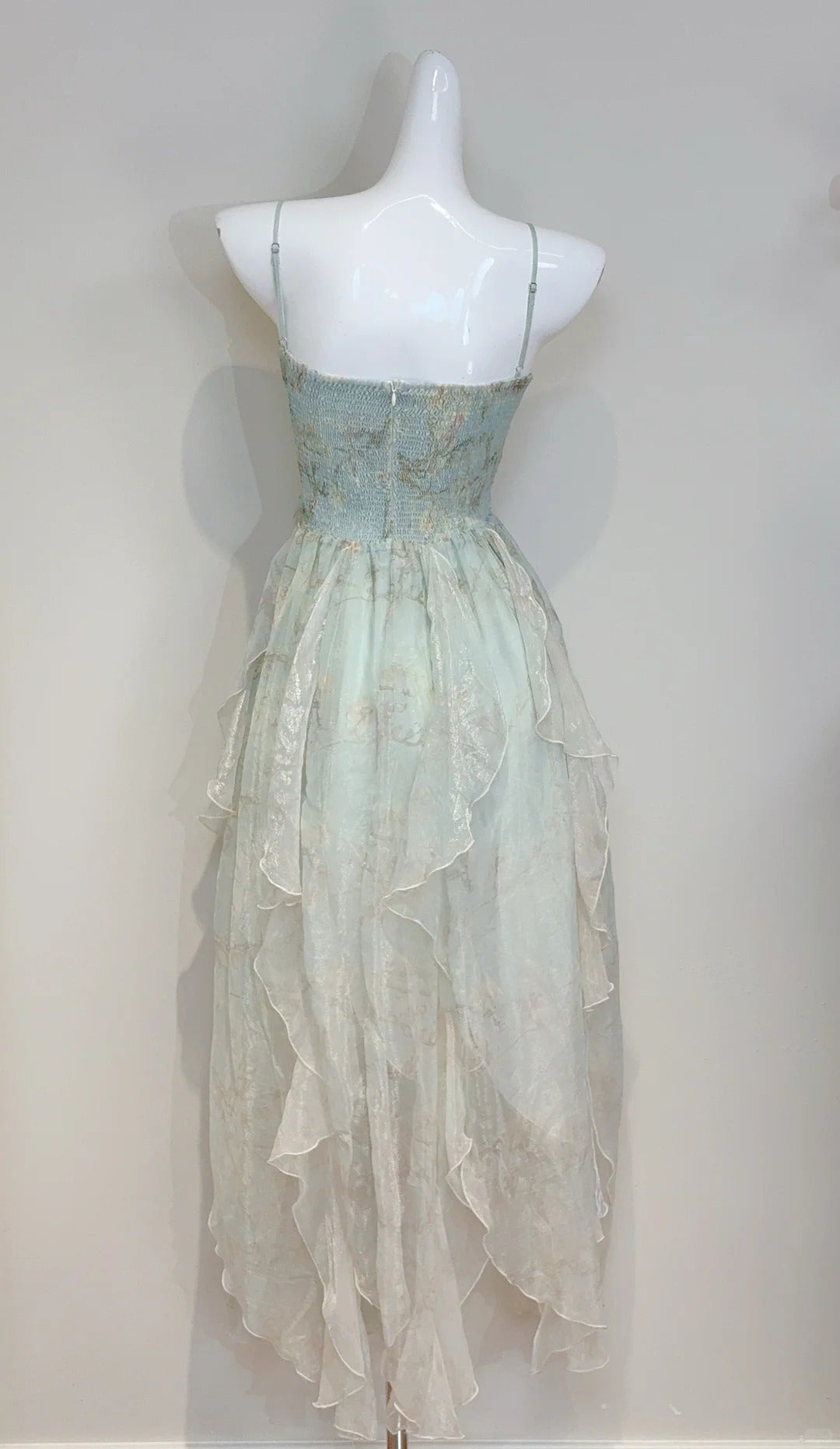 Pretty Prom Dress V-neck Pleated Print Gala Dress Evening Dress    D2728