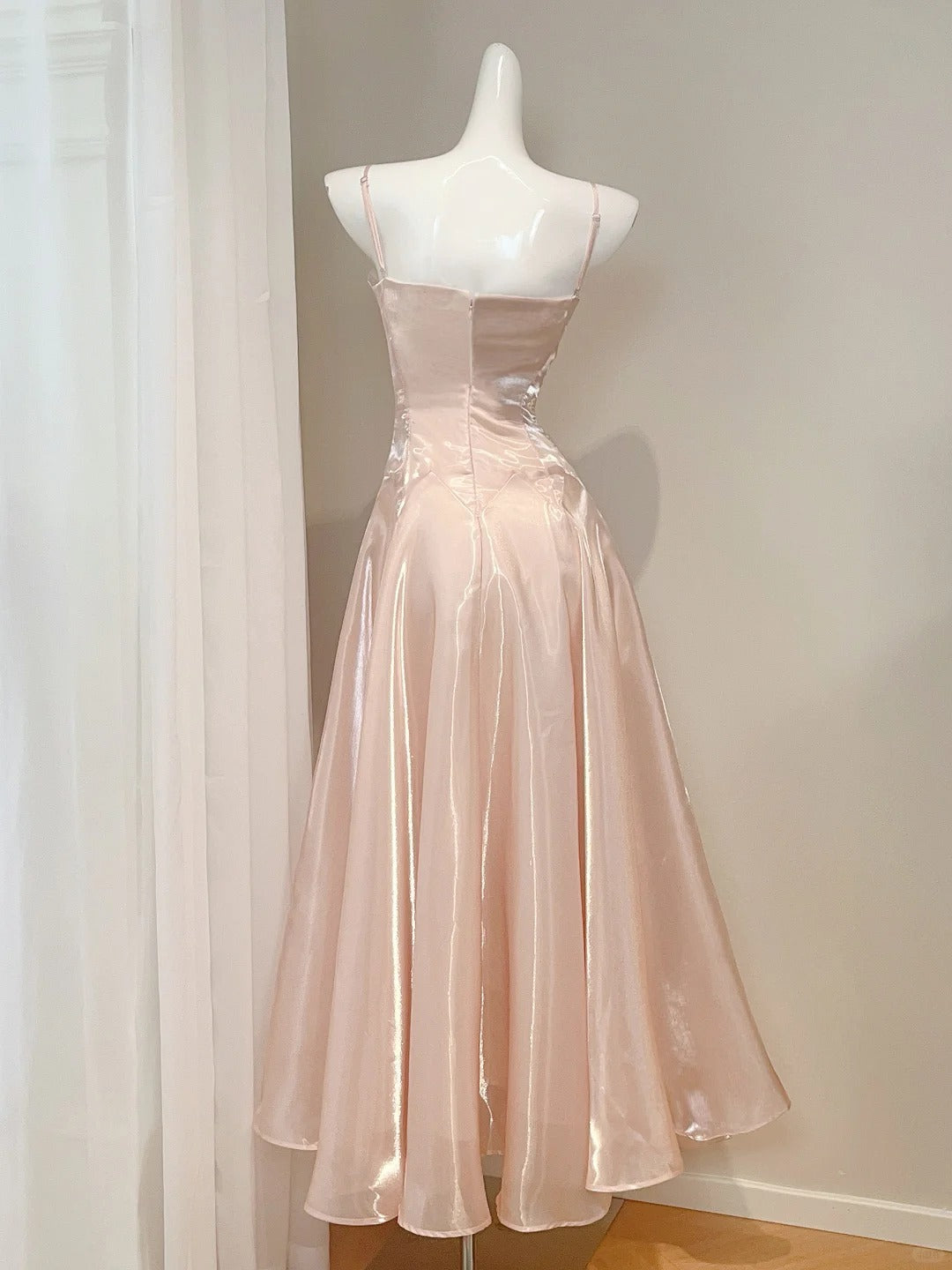 Shiny Prom Dress A Line Spaghetti Straps Gala Dress Evening Dress Birthday Party Dress    D2732