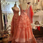 Unique Prom Dress Spaghetti Straps Pleated Birthday Party Dress Gala Dress Evening Dress     D2734