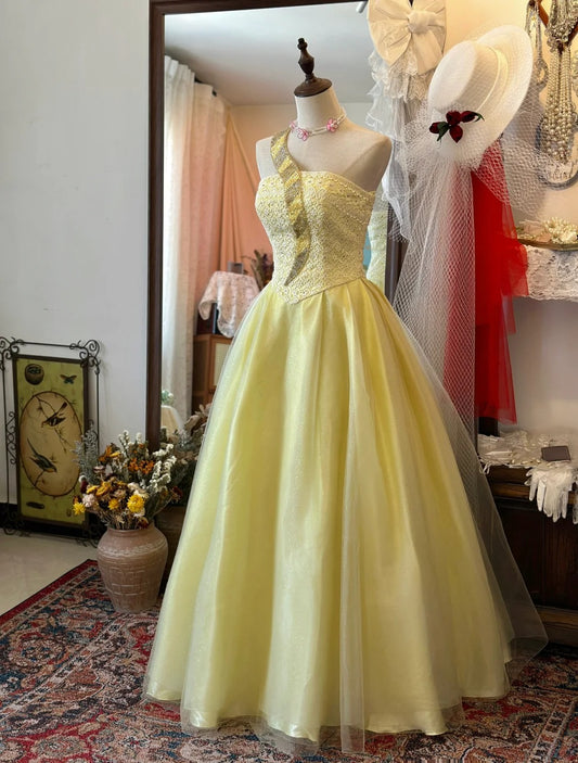 Stunning Prom Dress A Line One Shoulder 16th Dress Gala Dress Evening Dress      D2735