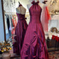 Elegant Prom Dress A Line Halter Party Dress Gala Dress Evening Dress       D2736