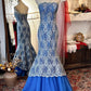 Elegant Prom Dress Strapless Lace Mermaid Evening Dress Gala Dress   D2744