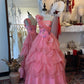 Shiny Prom Dress One Shoulder Pleated Evening Dress 16th Dress Prom Gown   D2747