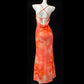 Stunning Women Dress Spaghetti Straps Backless Print Vacation Dress Birthday Party Outfits    D2749