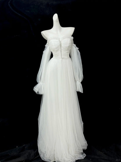 Pretty Prom Dress A Line Sweetheart Tulle Pleated Evening Dress Gala Dress  D2752
