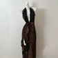 Sexy Prom Dress Halter Leopard Print Evening Dress Birthday Party Dress  D2753