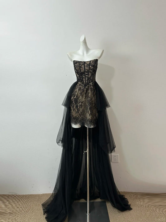 Beauty Homecoming Dress Strapless Tulle Short Prom Dress Birthday Party Dress   D2756