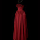 Stunning Prom Dress Strapless Rose Pleated Prom Gown Evening Dress Gala Dress     D2777