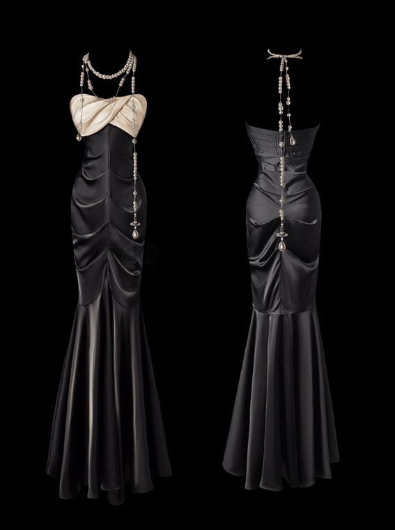 Elegant Prom Dress Strapless Pleated Mermaid Evening Dress Prom Gown Gala Dress   D2779