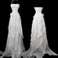 Beauty Prom Dress A Line Strapless Tiered Evening Dress Prom Gown Gala Dress    D2780