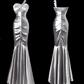 Shiny Prom Dress One Shoulder Pleated Mermaid Gala Dress Evening Dress Prom Gown    D2784