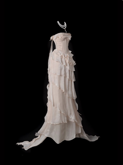 Pretty Prom Dress Strapless Tiered Ruffle Evening Dress Prom Gown    D2791