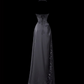 Shiny Prom Dress Black A Line Halter Pleated Evening Dress Gala Dress  D2794