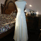 Elegant Prom Dress A Line Crew Neck Pleated Evening Dress Gala Dress Birthday Party Dress   D2798
