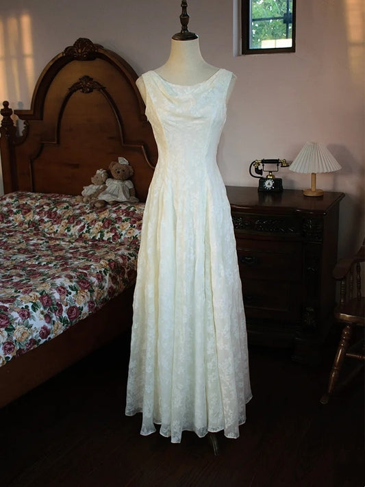 Elegant Prom Dress A Line Crew Neck Pleated Evening Dress Gala Dress Birthday Party Dress   D2798