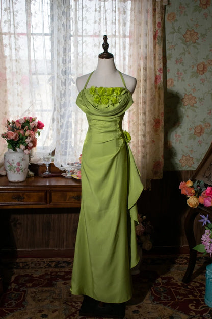 Charming Prom Dress Halter Flower Birthday Party Dress Evening Dress Gala Dress   D2802