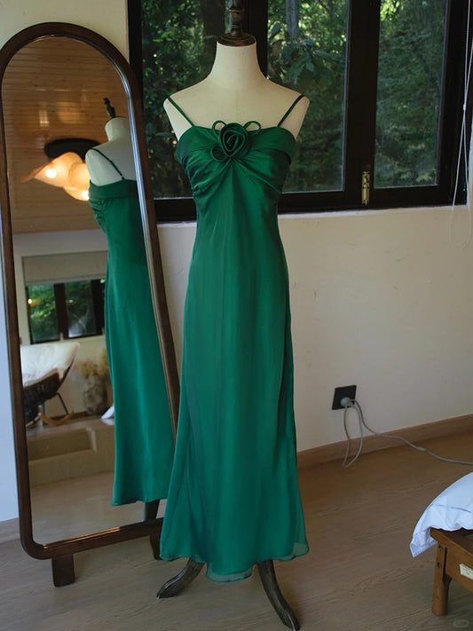 Elegant Prom Dress Spaghetti Straps Pleated Gala Dress Birthday Party Dress Evening Dress    D2809