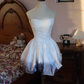 Cute Homecoming Dress Spaghetti Straps Pleated Short Prom Dress Birthday Party Dress Cocktail Dress    D2811