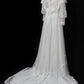 Elegant A Line High Collar Tulle Wedding Dress with Train   D2819