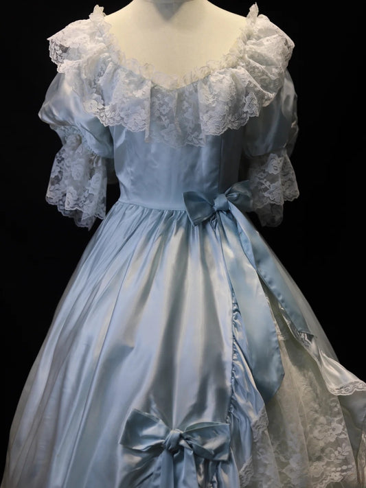 Sweet Prom Dress Square Neck Lace Bowknot Ball Gown Quinceanera Dress Evening Dress  D2820