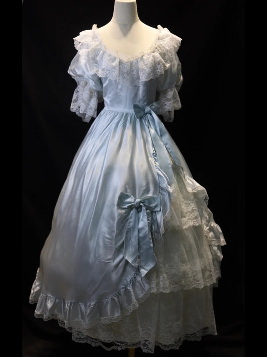 Sweet Prom Dress Square Neck Lace Bowknot Ball Gown Quinceanera Dress Evening Dress  D2820