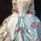 Sweet Prom Dress Square Neck Pleated Ruffle Ball Gown Quinceanera Dress Evening Dress  D2821