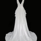 Elegant Prom Dress A Line V-neck Pleated Evening Dress Gala Dress D2825
