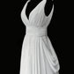 Elegant Prom Dress A Line V-neck Pleated Evening Dress Gala Dress D2825