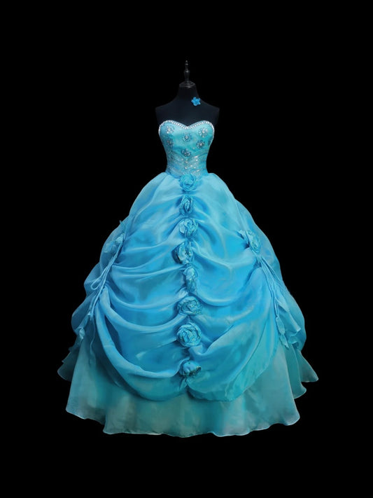 Sweet Prom Dress Sweetheart Crystal Pleated Ball Gown 16th Dress Evening Dress  D2826
