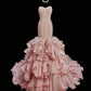 Sweet Prom Dress Sweetheart Ruffle Tiered Mermaid Evening Dress Gala Dress  D2829