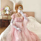 Sweet Prom Dress A Line Square Neck Floral Birthday Party Dress Evening Dress  D2849