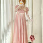Sweet Prom Dress A Line Square Neck Floral Birthday Party Dress Evening Dress  D2849