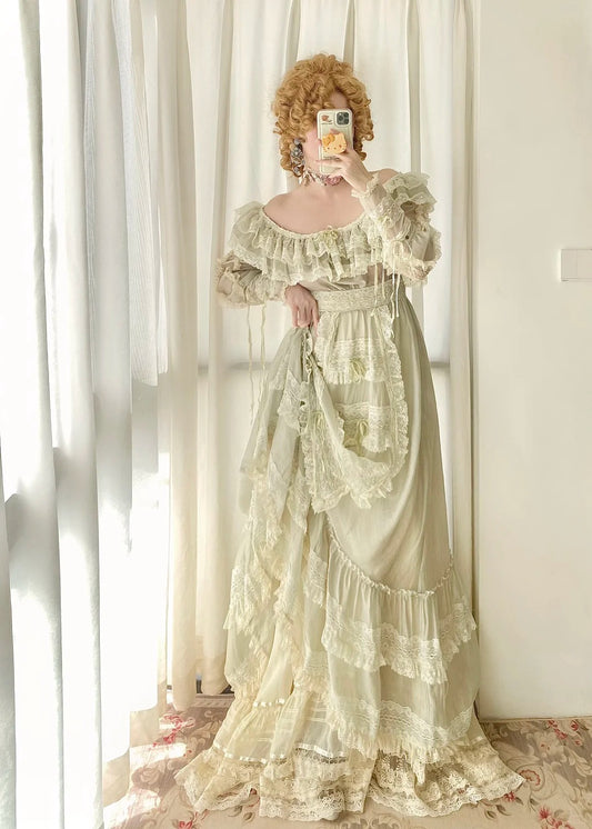 Elegant Prom Dress Off Shoulder Pleated Lace Birthday Party Dress Evening Dress   D2850