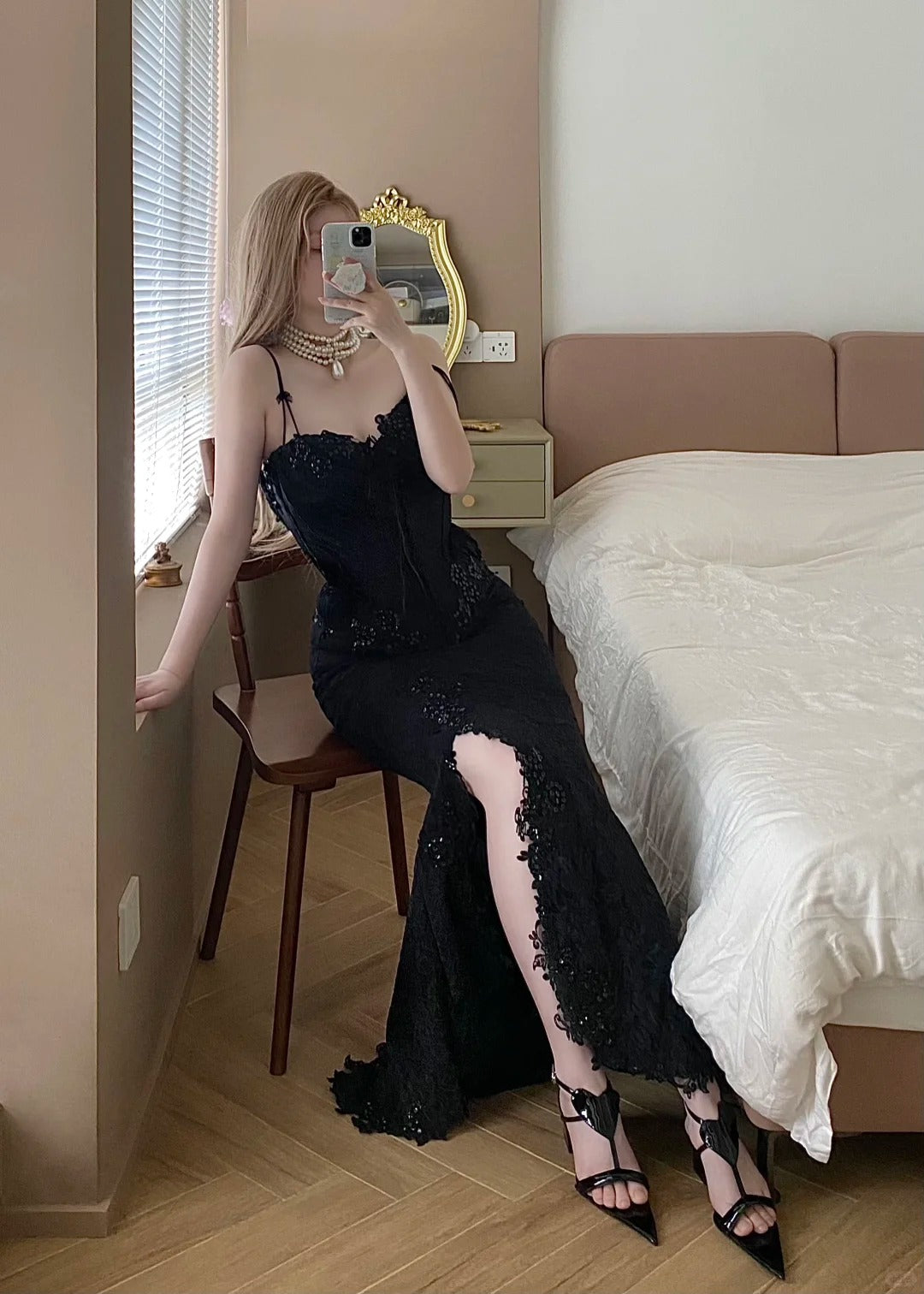 Sexy Prom Dress Sweetheart Slit Mermaid Birthday Party Dress Cocktail Dress    D2851
