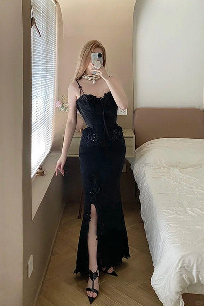 Sexy Prom Dress Sweetheart Slit Mermaid Birthday Party Dress Cocktail Dress    D2851