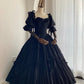 Stunning Prom Dress Black Square Neck Pleated Evening Dress Ball Gown Birthday Party Dress    D2853