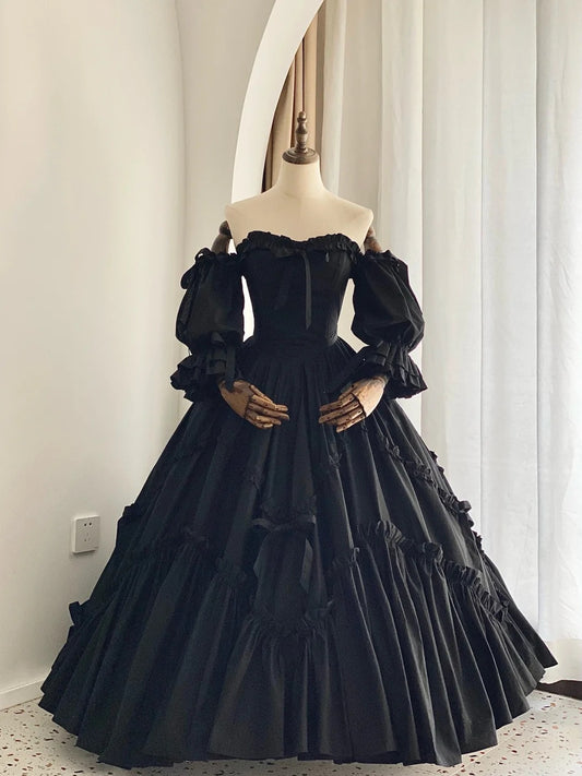 Stunning Prom Dress Black Square Neck Pleated Evening Dress Ball Gown Birthday Party Dress    D2853