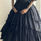 Stunning Prom Dress Black Square Neck Pleated Evening Dress Ball Gown Birthday Party Dress    D2853